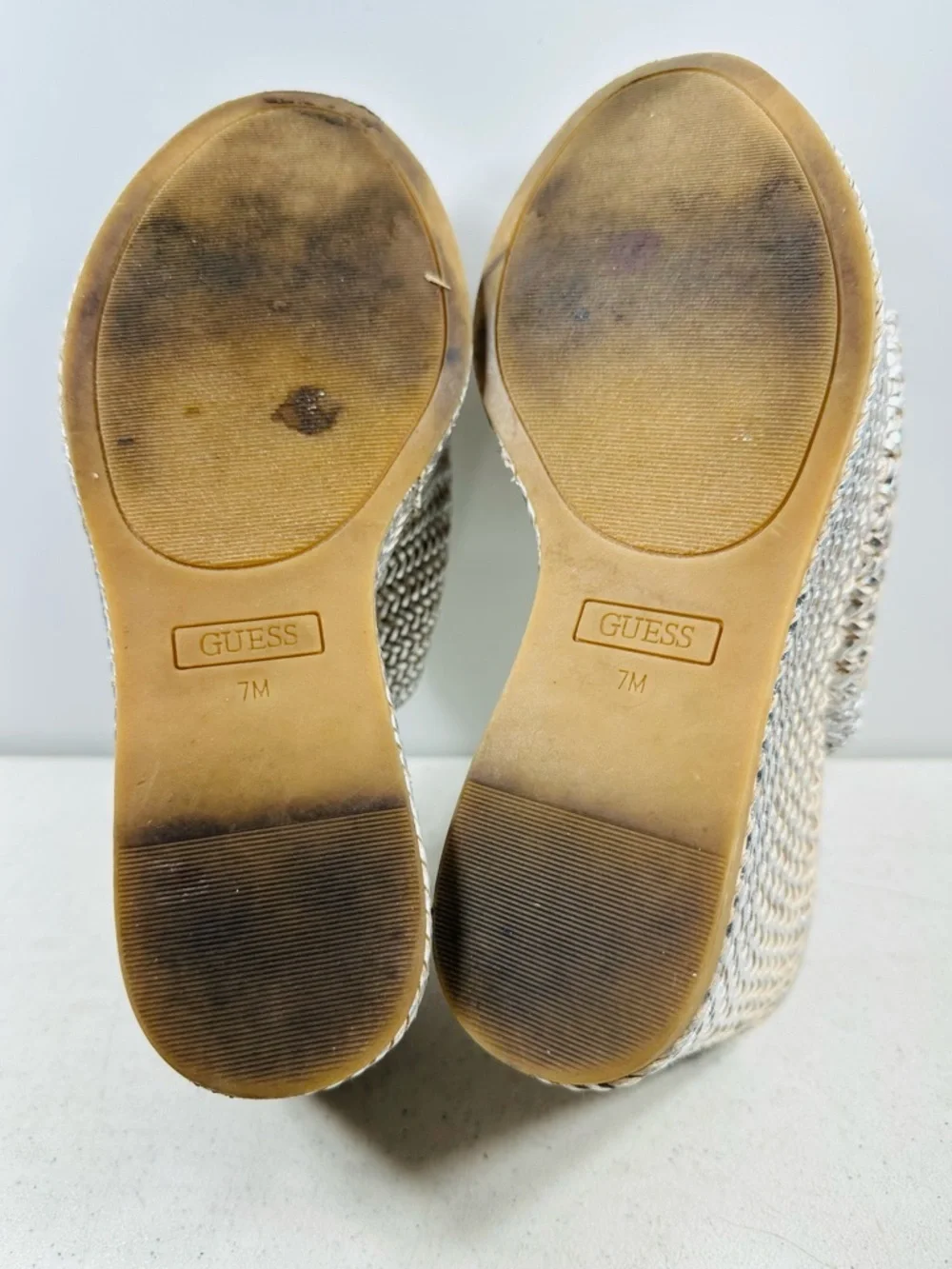 Guess Yenisa Espadrille Platform Wedge Sandal (Women's) - Silver - Sz 7